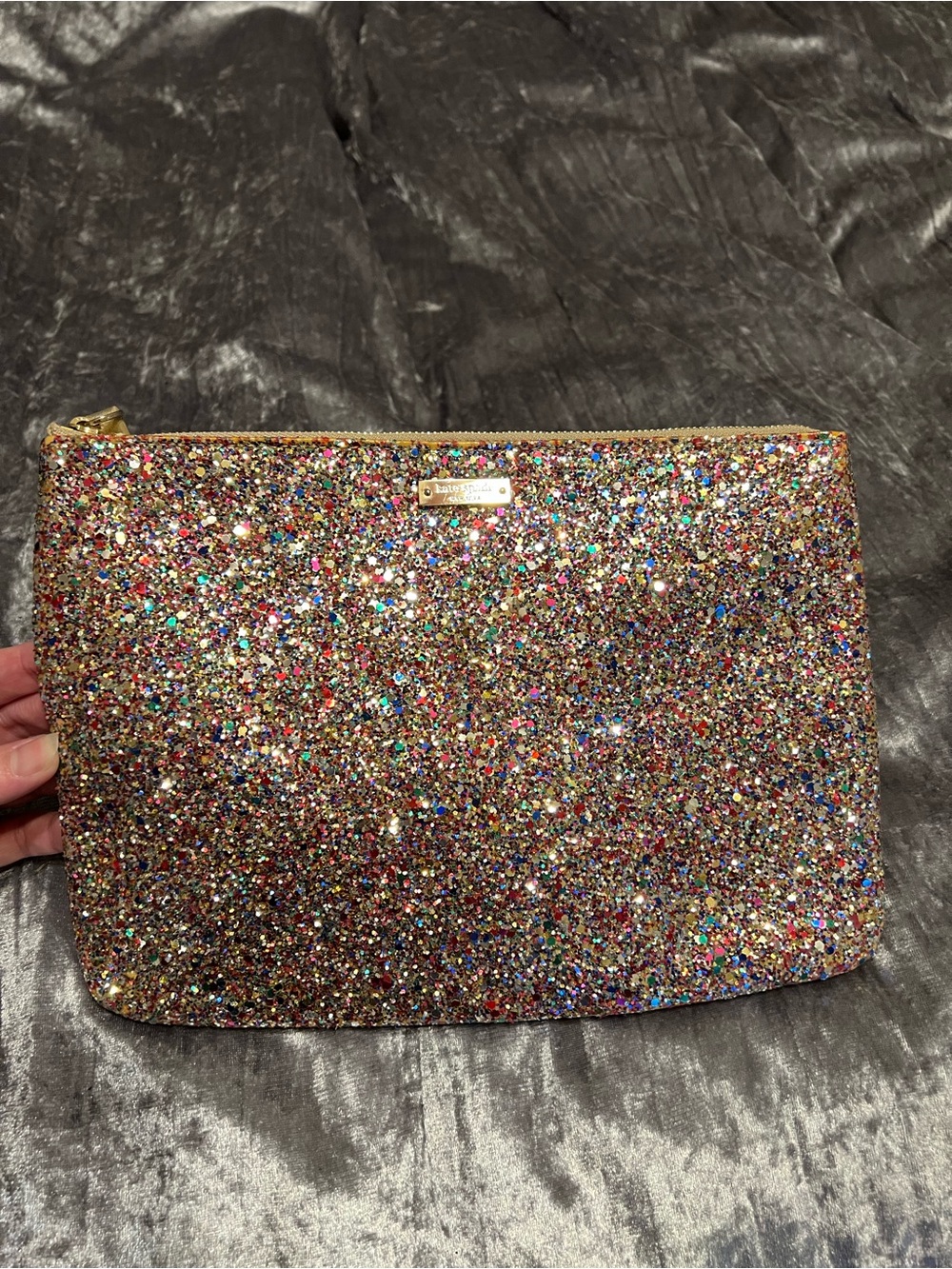 kate spade Multicolor Glitter Zip Pouch
